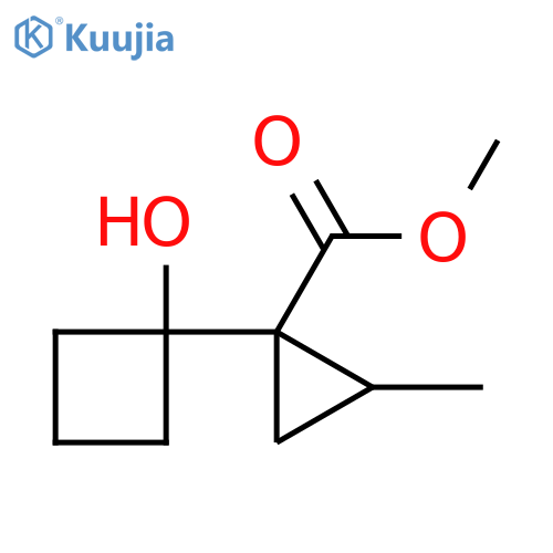methyl 1-(1-hydroxycyclobutyl)-2-methylcyclopropane-1-carboxylate structure