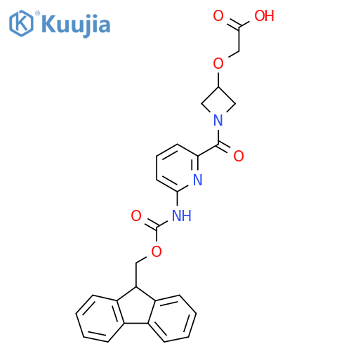 2-({1-6-({(9H-fluoren-9-yl)methoxycarbonyl}amino)pyridine-2-carbonylazetidin-3-yl}oxy)acetic acid structure