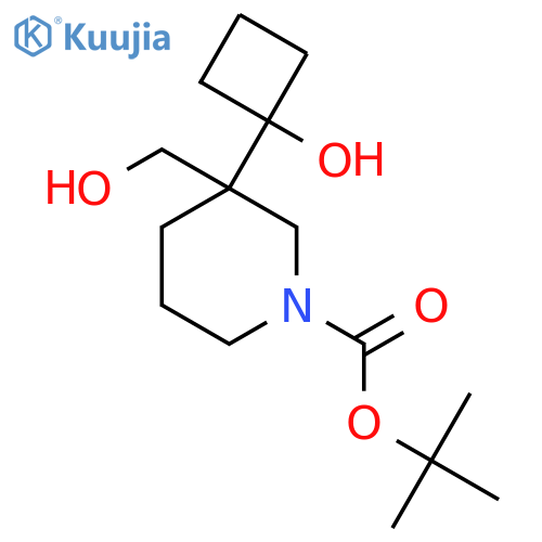 tert-butyl 3-(1-hydroxycyclobutyl)-3-(hydroxymethyl)piperidine-1-carboxylate structure