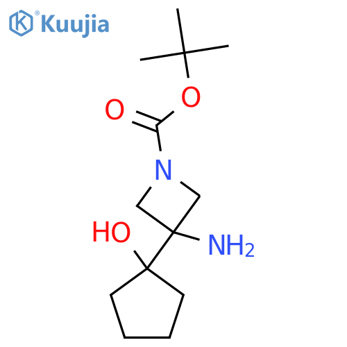 tert-butyl 3-amino-3-(1-hydroxycyclopentyl)azetidine-1-carboxylate structure