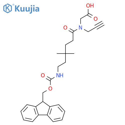 2-6-({(9H-fluoren-9-yl)methoxycarbonyl}amino)-4,4-dimethyl-N-(prop-2-yn-1-yl)hexanamidoacetic acid structure