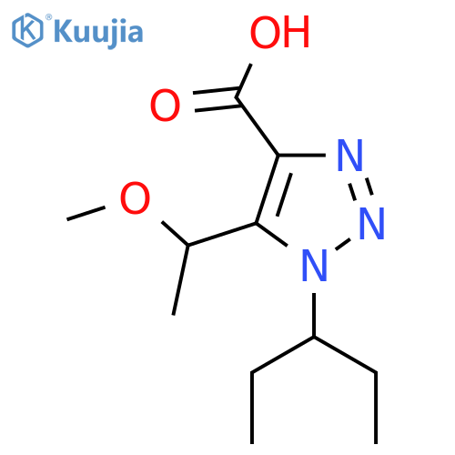 5-(1-methoxyethyl)-1-(pentan-3-yl)-1H-1,2,3-triazole-4-carboxylic acid structure