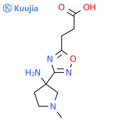 3-3-(3-amino-1-methylpyrrolidin-3-yl)-1,2,4-oxadiazol-5-ylpropanoic acid structure