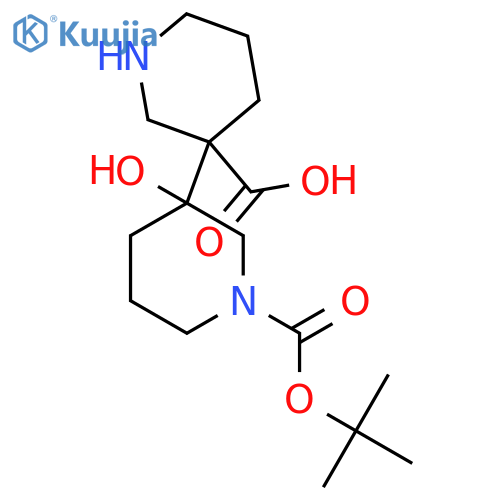 3-{1-(tert-butoxy)carbonyl-3-hydroxypiperidin-3-yl}piperidine-3-carboxylic acid structure