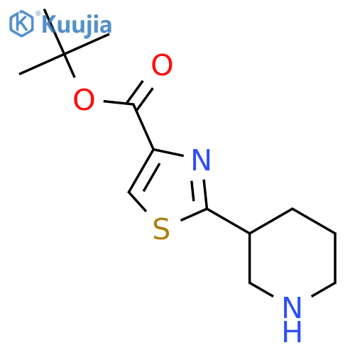 tert-butyl 2-(piperidin-3-yl)-1,3-thiazole-4-carboxylate structure
