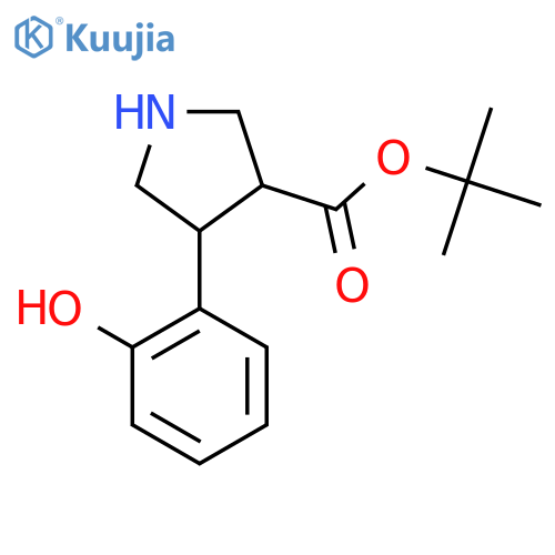 tert-butyl 4-(2-hydroxyphenyl)pyrrolidine-3-carboxylate structure