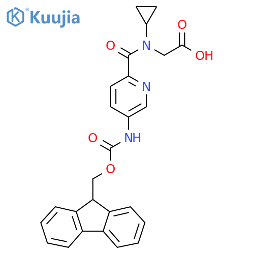 2-{N-cyclopropyl-1-5-({(9H-fluoren-9-yl)methoxycarbonyl}amino)pyridin-2-ylformamido}acetic acid structure