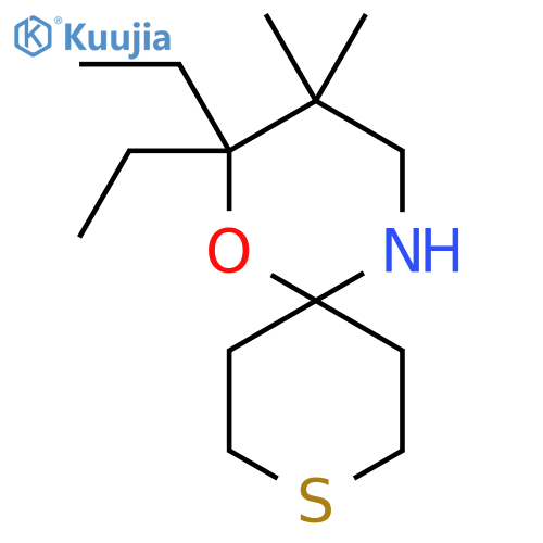 2,2-diethyl-3,3-dimethyl-1-oxa-9-thia-5-azaspiro5.5undecane structure