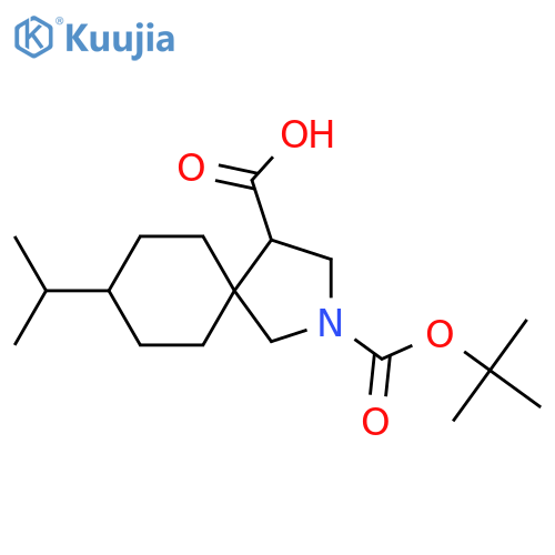 2-(tert-butoxy)carbonyl-8-(propan-2-yl)-2-azaspiro4.5decane-4-carboxylic acid structure