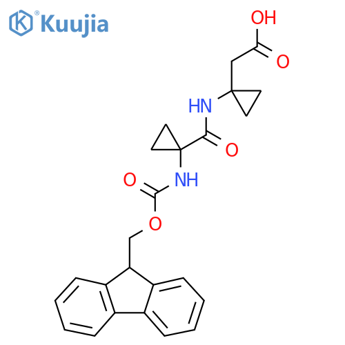 2-{1-1-({(9H-fluoren-9-yl)methoxycarbonyl}amino)cyclopropaneamidocyclopropyl}acetic acid structure