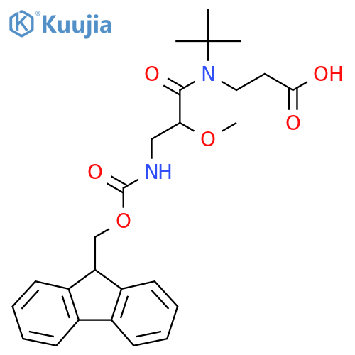 3-N-tert-butyl-3-({(9H-fluoren-9-yl)methoxycarbonyl}amino)-2-methoxypropanamidopropanoic acid structure