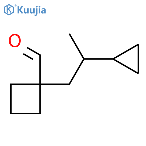 1-(2-cyclopropylpropyl)cyclobutane-1-carbaldehyde structure