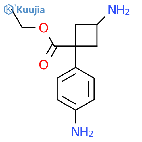 ethyl 3-amino-1-(4-aminophenyl)cyclobutane-1-carboxylate structure