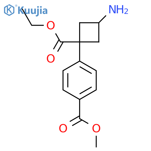 methyl 4-3-amino-1-(ethoxycarbonyl)cyclobutylbenzoate structure