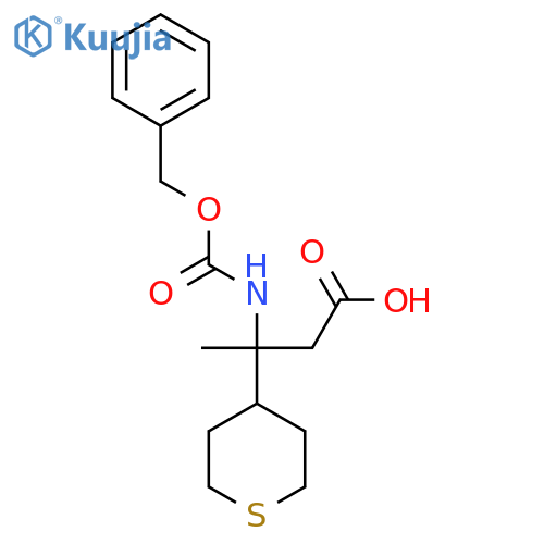 3-{(benzyloxy)carbonylamino}-3-(thian-4-yl)butanoic acid structure