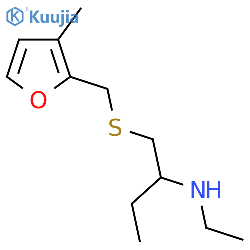 ethyl(1-{(3-methylfuran-2-yl)methylsulfanyl}butan-2-yl)amine structure