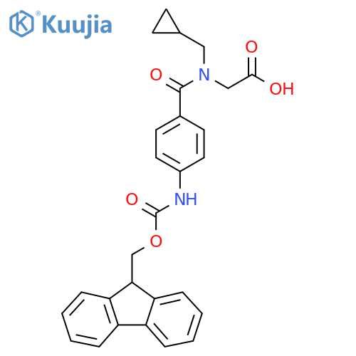 2-N-(cyclopropylmethyl)-1-4-({(9H-fluoren-9-yl)methoxycarbonyl}amino)phenylformamidoacetic acid structure