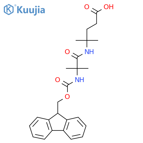 4-2-({(9H-fluoren-9-yl)methoxycarbonyl}amino)-2-methylpropanamido-4-methylpentanoic acid structure