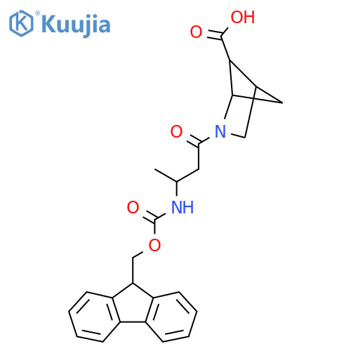 2-3-({(9H-fluoren-9-yl)methoxycarbonyl}amino)butanoyl-2-azabicyclo2.1.1hexane-5-carboxylic acid structure