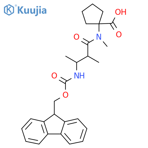 1-3-({(9H-fluoren-9-yl)methoxycarbonyl}amino)-N,2-dimethylbutanamidocyclopentane-1-carboxylic acid structure