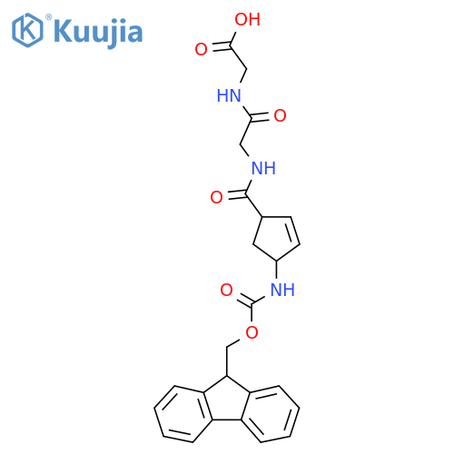 2-(2-{4-({(9H-fluoren-9-yl)methoxycarbonyl}amino)cyclopent-2-en-1-ylformamido}acetamido)acetic acid structure
