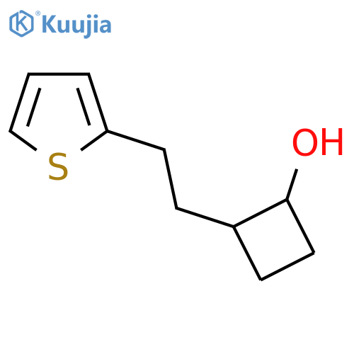 2-2-(thiophen-2-yl)ethylcyclobutan-1-ol structure