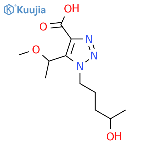 1-(4-hydroxypentyl)-5-(1-methoxyethyl)-1H-1,2,3-triazole-4-carboxylic acid structure