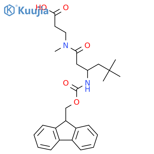 3-3-({(9H-fluoren-9-yl)methoxycarbonyl}amino)-N,5,5-trimethylhexanamidopropanoic acid structure