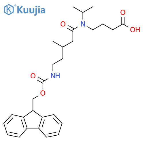 4-5-({(9H-fluoren-9-yl)methoxycarbonyl}amino)-3-methyl-N-(propan-2-yl)pentanamidobutanoic acid structure