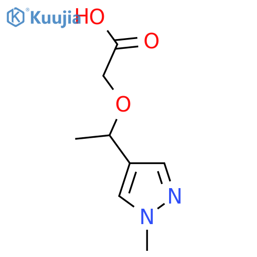 2-1-(1-methyl-1H-pyrazol-4-yl)ethoxyacetic acid structure