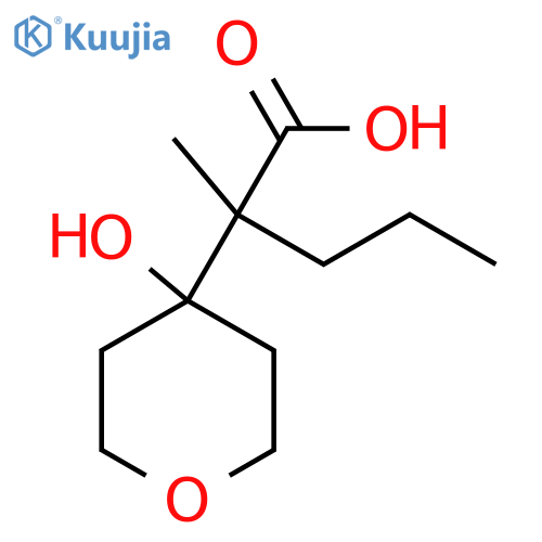 2-(4-hydroxyoxan-4-yl)-2-methylpentanoic acid structure
