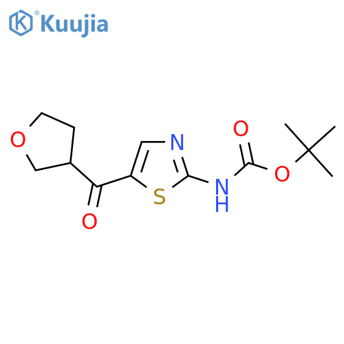 tert-butyl N-5-(oxolane-3-carbonyl)-1,3-thiazol-2-ylcarbamate structure
