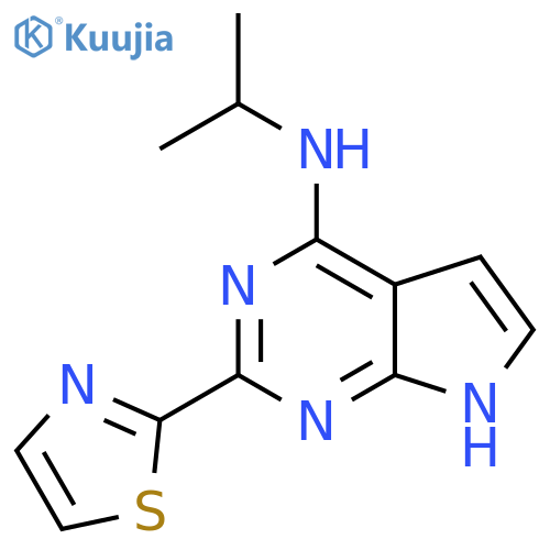 N-(propan-2-yl)-2-(1,3-thiazol-2-yl)-7H-pyrrolo2,3-dpyrimidin-4-amine structure