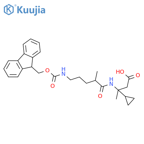 3-cyclopropyl-3-5-({(9H-fluoren-9-yl)methoxycarbonyl}amino)-2-methylpentanamidobutanoic acid structure