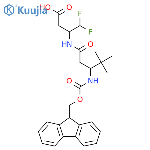 3-3-({(9H-fluoren-9-yl)methoxycarbonyl}amino)-4,4-dimethylpentanamido-4,4-difluorobutanoic acid structure
