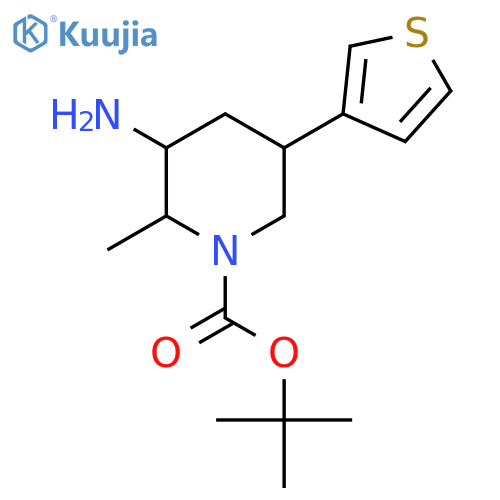 tert-butyl 3-amino-2-methyl-5-(thiophen-3-yl)piperidine-1-carboxylate structure