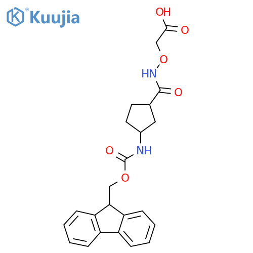 2-({3-({(9H-fluoren-9-yl)methoxycarbonyl}amino)cyclopentylformamido}oxy)acetic acid structure