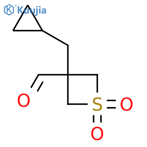 3-(cyclopropylmethyl)-1,1-dioxo-1lambda6-thietane-3-carbaldehyde structure