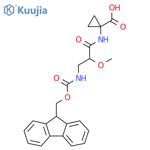1-3-({(9H-fluoren-9-yl)methoxycarbonyl}amino)-2-methoxypropanamidocyclopropane-1-carboxylic acid structure