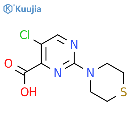5-chloro-2-(thiomorpholin-4-yl)pyrimidine-4-carboxylic acid structure