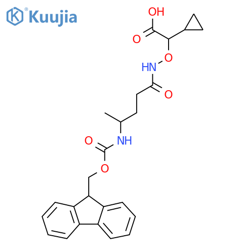 2-cyclopropyl-2-{4-({(9H-fluoren-9-yl)methoxycarbonyl}amino)pentanamidooxy}acetic acid structure