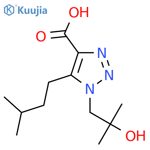 1-(2-hydroxy-2-methylpropyl)-5-(3-methylbutyl)-1H-1,2,3-triazole-4-carboxylic acid structure