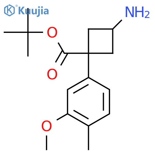 tert-butyl 3-amino-1-(3-methoxy-4-methylphenyl)cyclobutane-1-carboxylate structure