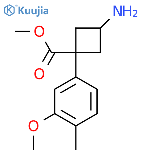 methyl 3-amino-1-(3-methoxy-4-methylphenyl)cyclobutane-1-carboxylate structure