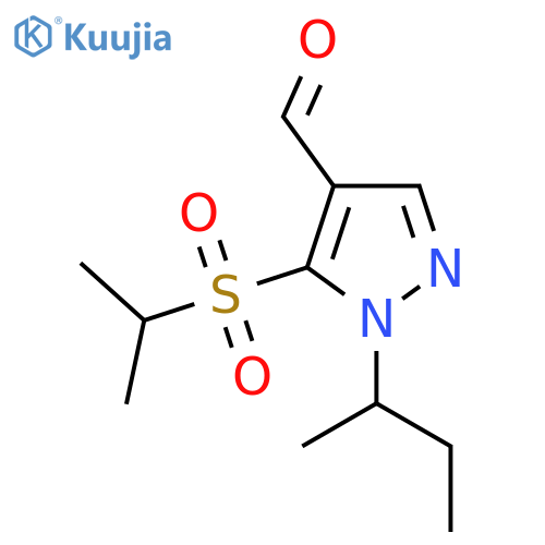 1-(butan-2-yl)-5-(propane-2-sulfonyl)-1H-pyrazole-4-carbaldehyde structure