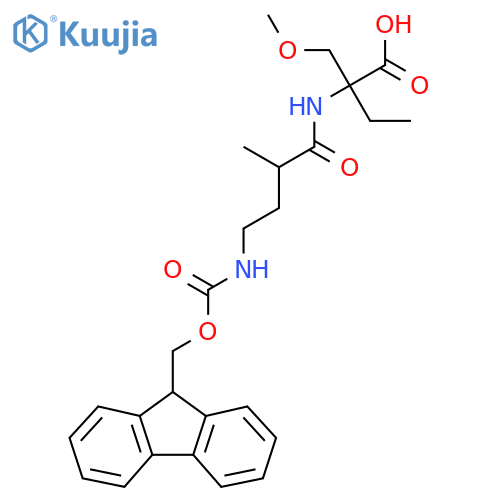 2-4-({(9H-fluoren-9-yl)methoxycarbonyl}amino)-2-methylbutanamido-2-(methoxymethyl)butanoic acid structure