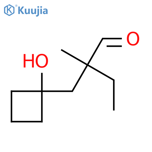 2-(1-hydroxycyclobutyl)methyl-2-methylbutanal structure