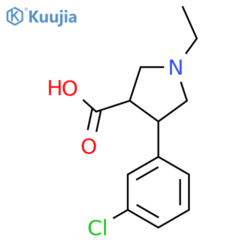 4-(3-chlorophenyl)-1-ethylpyrrolidine-3-carboxylic acid structure