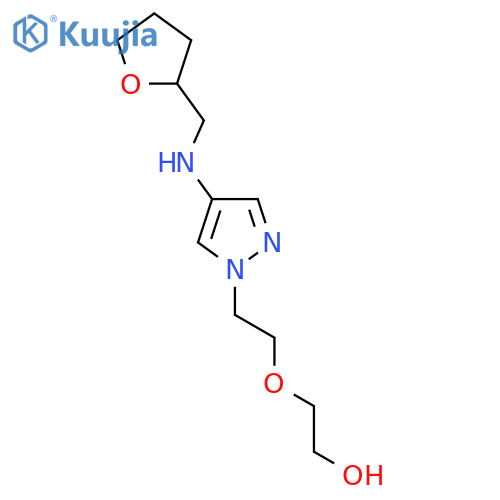 2-2-(4-{(oxolan-2-yl)methylamino}-1H-pyrazol-1-yl)ethoxyethan-1-ol structure