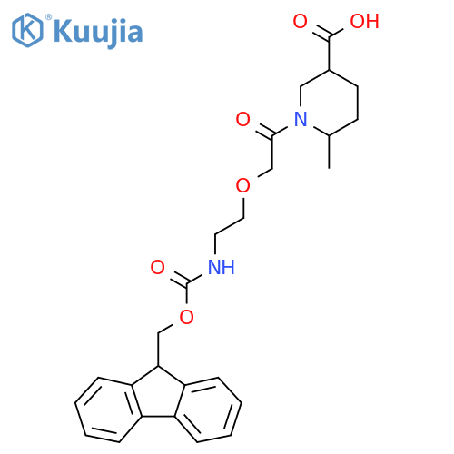 1-{2-2-({(9H-fluoren-9-yl)methoxycarbonyl}amino)ethoxyacetyl}-6-methylpiperidine-3-carboxylic acid structure